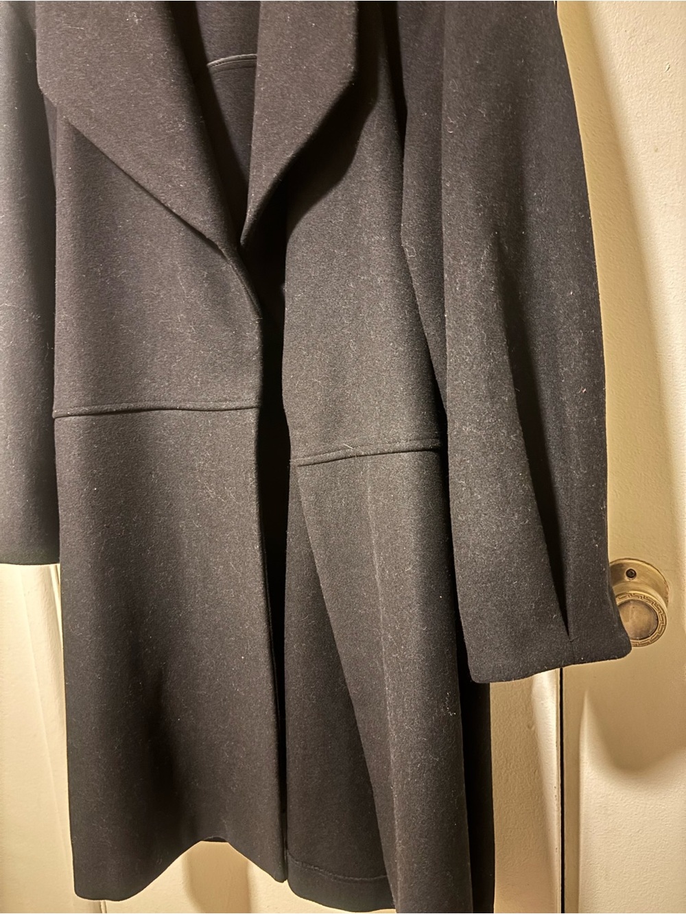Marc New York Wool Blend Sculptural Shawl Collar Coat Black XL